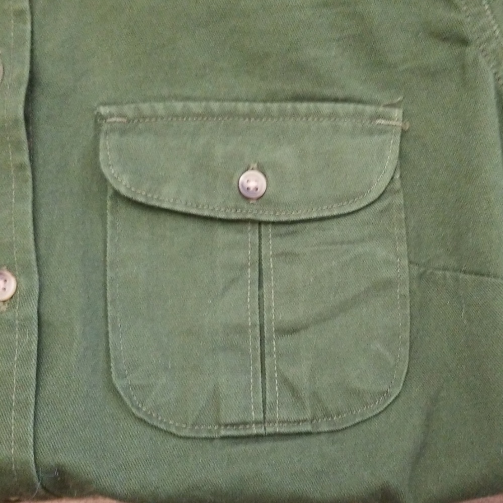 Merona Green Button Down Long Sleeve Shirt XS - Picture 5 of 6